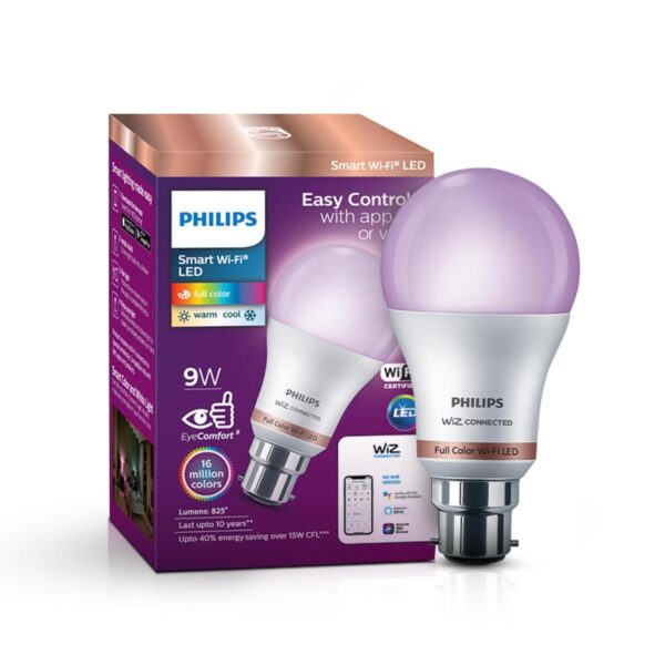 Philips Wiz Wi-Fi Enabled B22 9-Watt LED Smart Bulb, Compatible with Amazon Alexa and Google Assistant a review by Smart Home Makeover India