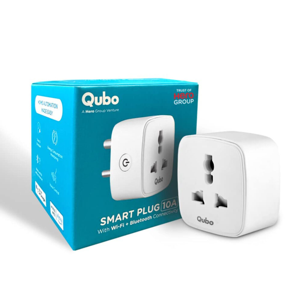 QUBO 10A Wifi BT Smart Plug from Hero Group Energy Monitoring Suitable for small devices like TVs Air Purifiers Mobile Laptop Chargers A Review by Smart Home Makeover