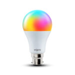 Wipro 12.5W Smart LED Bulb with Wi-Fi, Alexa Voice Control, Music Sync, Dimmable Brightness, and 16 Million Colors for Smart Homes.